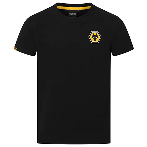 Wolverhampton Wanderers Shop | Essentials T-Shirt – Black – Junior Wolverhampton Wanderers Merchandise